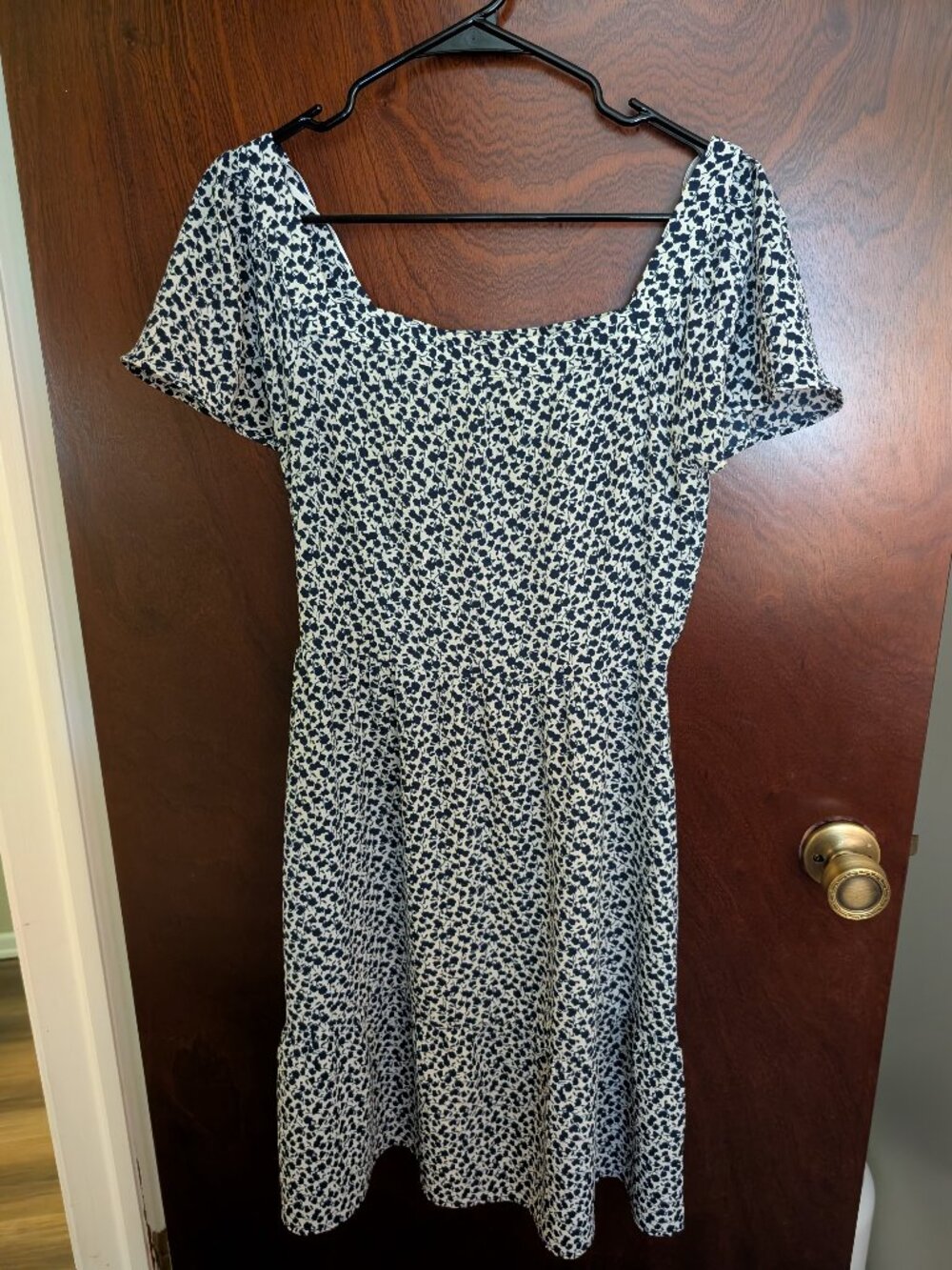 Monteau Los Angeles Navy & White Ditsy Floral Dress - Size S